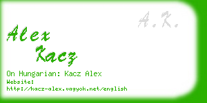 alex kacz business card